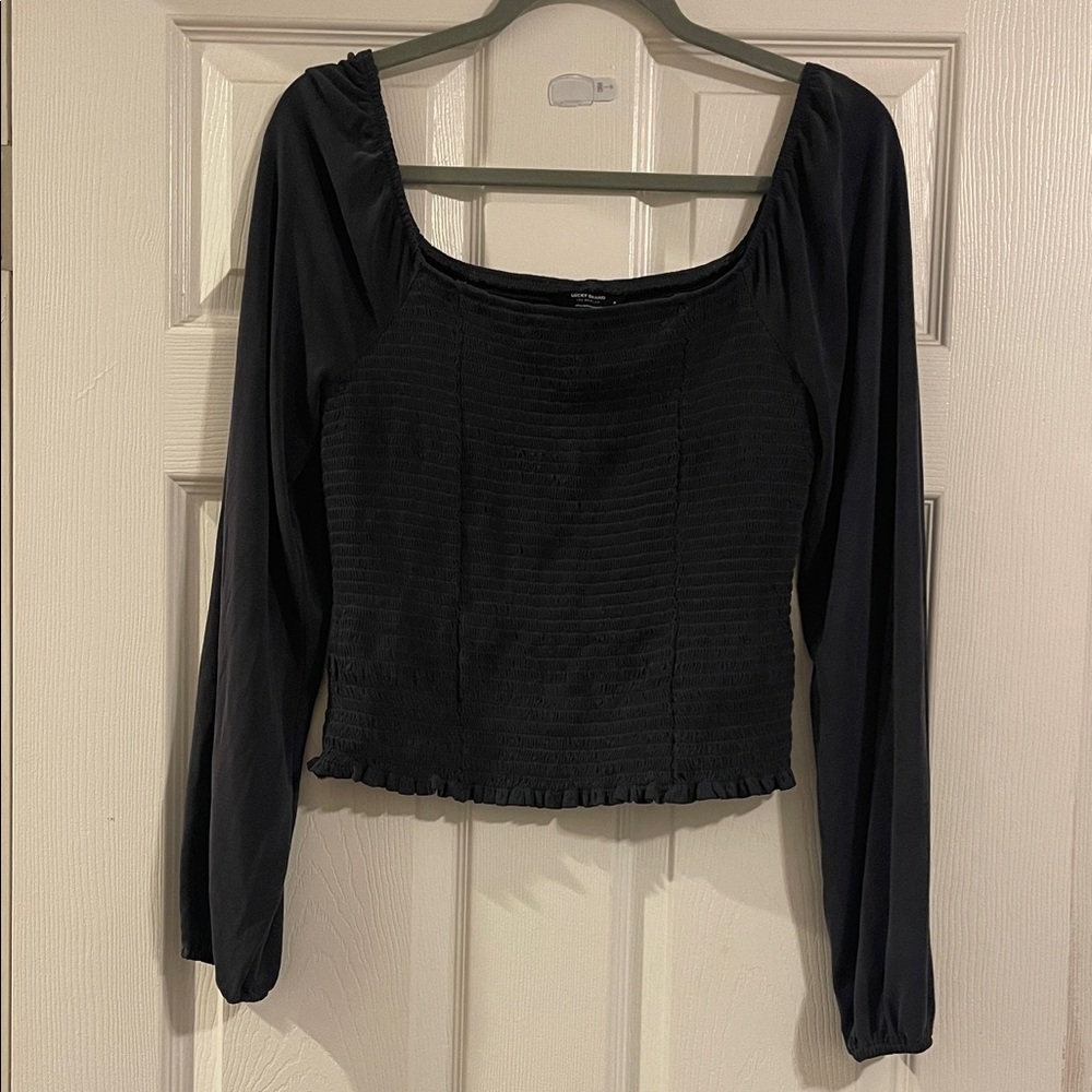 Lucky Brand Black Long Sleeve Blouse